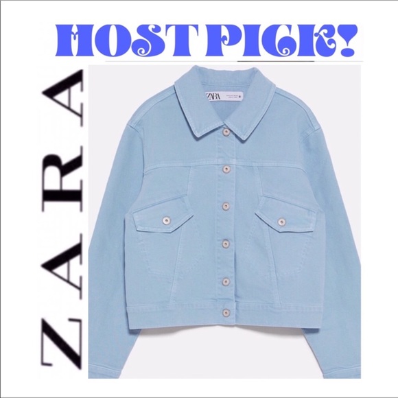 ZARA Denim Jacket Light Blue Size Medium NWT - Picture 2 of 12